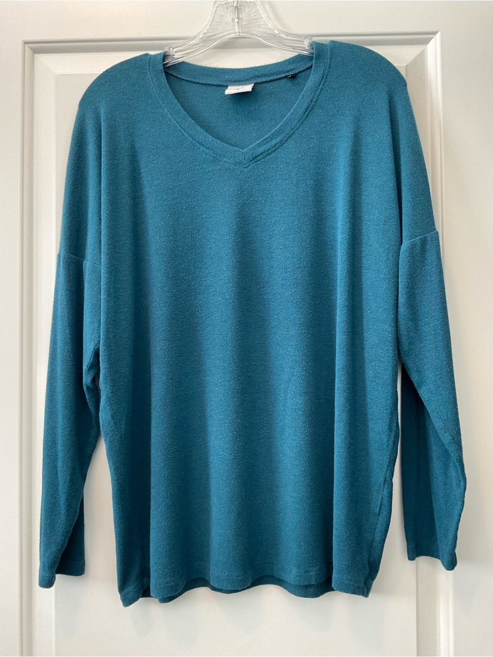 CAbi Serenity Teal V-Neck Long Sleeve Top
